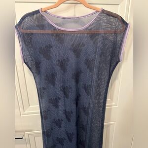 NWT Blue Mesh Maxi Dress For Women Size S